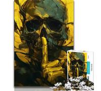 Adult Jigsaws 1000 Pieces Difficult Smoky Skull Adult Puzzles,Staycation Kill Time with Fully Interlocking Randomly Shaped Pieces (size 38x26cm)