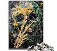 Adult Jigsaws 1000 Pieces Difficult Smoky Skull Puzzles for Teenagers,learning Educational for Is Ideal As A Gift for The Whole Family (26x38cm)
