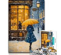 Adult Jigsaws 1000 Pieces Difficult Snowy City Landscape Puzzles,Stress Reliever Difficult Challenge Suitable for Desktop Decoration 26x38cm