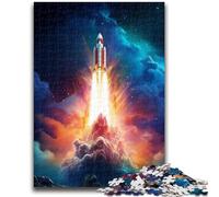Adult Jigsaws 1000 Pieces Difficult Space Rocket Launching Colourful Adult Puzzles,Stress Reliever Difficult Challenge Secret Santa Gifts (26x38cm)