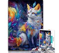 Adult Jigsaws 1000 Pieces Difficult Spirit Fox Jigsaw,Brain Intelligence Challenge Addictive Toys for Home Decoration (size 38x26cm)