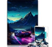 Adult Jigsaws 1000 Pieces Difficult Sports Car Under The Night Sky 1000 Pieces for Adults,Stress Reliever Staycation Kill Time Parent-child Interaction (size 38x26cm)