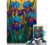 Adult Jigsaws 1000 Pieces Difficult Stained Glass Flowers Teenager Jigsaw,Educational Games Wall Decoration Unique Birthday And Xmas Gifts 26x38cm