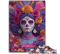 Adult Jigsaws 1000 Pieces Difficult Sugar Skull Woman Educational Games Educational Game for Birthday, Chrismas for And Age 14 26x38cm
