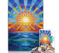 Adult Jigsaws 1000 Pieces Difficult Sun Rising over The Ocean Jigsaw,Brain Intelligence Challenge Addictive Toys for Home Decoration (size 75x50cm)