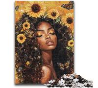 Adult Jigsaws 1000 Pieces Difficult Sunflower African Woman Stress Reliever Difficult Challenge Unique Home Decor And Gifts 50x75cm