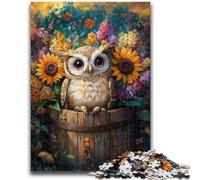 Adult Jigsaws 1000 Pieces Difficult Sunflower Owl 1000 Piece Puzzle,is Ideal As Gifts for The Whole Family Suitable for And 14 (50x75cm)