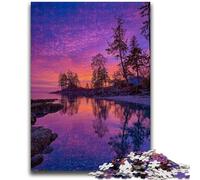 Adult Jigsaws 1000 Pieces Difficult Sunset Landscape Adult Jigsaw,Stress Reliever Staycation Kill Time Home Decoration Toys (75x50cm)