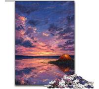 Adult Jigsaws 1000 Pieces Difficult Sunset Landscape, Decompressing Intellectual Educational Toy Birthday Present, Gifts, Wall Art (Size 26x38cm)