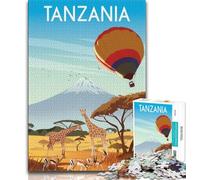 Adult Jigsaws 1000 Pieces Difficult Tanzania,Learning Educational Toys Family Games Educational Game for Birthday,Chrismas (75x50cm)