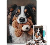 Adult Jigsaws 1000 Pieces Difficult Teddy Bear And Dog Teenager Jigsaw,Stress Reliever Staycation Kill Time Wishlist with Santa Claus (size 38x26cm)