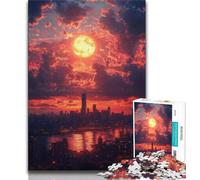 Adult Jigsaws 1000 Pieces Difficult Telepathic Moon Whales Teenager Jigsaw,Educational Games Wall Decoration Unique Birthday And Xmas Gifts 26x38cm