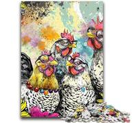 Adult Jigsaws 1000 Pieces Difficult Three Chickens Educational Family Game Is Ideal As Gifts for The Whole Family for 14+ 26x38cm