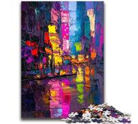 Adult Jigsaws 1000 Pieces Difficult Tokyo Cityscape Oil Painting Puzzles for Teenagers,Suitable for Desktop Decoration for And Age 14 (38x26cm)