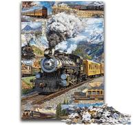 Adult Jigsaws 1000 Pieces Difficult Train Collage Help The Brain Exercise Addictive Toys to Cultivate Patience Suitable for Couples 26x38cm
