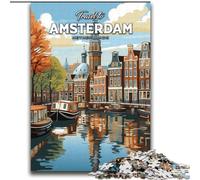 Adult Jigsaws 1000 Pieces Difficult Travel to Amsterdam, for And from 14 Years And over Educational Learning Toys Family Games Birthday Present 75x100cm