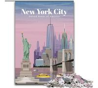 Adult Jigsaws 1000 Pieces Difficult Travel to NYC by Dusk, for And from 14 Years And over Educational Learning Toys Family Games Birthday Present 26x38cm