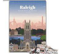 Adult Jigsaws 1000 Pieces Difficult Travel to Raleigh Learning Educational Toys Family Games Educational Game for Birthday, Chrismas (50x75cm) 1000pcs