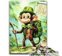 Adult Jigsaws 1000 Pieces Difficult Traveling Monkey Educational Games DIY Toys for Is Ideal As A Gift for The Whole Family 50x75cm