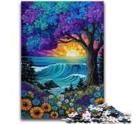 Adult Jigsaws 1000 Pieces Difficult Trees by The Ocean Educational Games Educational Game for Birthday, Chrismas for And Age 14 26x38cm
