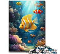 Adult Jigsaws 1000 Pieces Difficult Undersea Fish 1000 Piece Puzzle,is Ideal As Gifts for The Whole Family Suitable for And 14 (50x75cm)