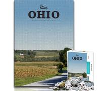 Adult Jigsaws 1000 Pieces Difficult Visit Ohio,Learning Educational Toys Family Games Educational Game for Birthday,Chrismas (38x26cm)
