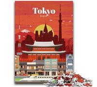 Adult Jigsaws 1000 Pieces Difficult Visit Tokyo 1000 Piece Jigsaw,Fun Activity for Home, Rainy Days Toys, Birthday Gifts (26x38cm)