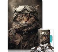 Adult Jigsaws 1000 Pieces Difficult Warrior Cat,Stress Reliever Difficult Challenge with Matching Poster And Trivia Sheet 50x75cm