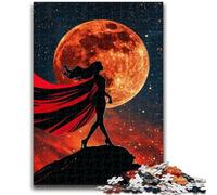 Adult Jigsaws 1000 Pieces Difficult Warrior Girl Under The Moon for Age 14+ Educational Games For Adults And Teenagers Artwork Gift 26x38cm