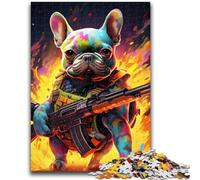 Adult Jigsaws 1000 Pieces Difficult Warrior Pug Adult Puzzles,Educational Family Game Suitable for Desktop Decoration (50x75cm)