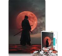 Adult Jigsaws 1000 Pieces Difficult Warrior Under The Blood Moon 1000 Pieces for Adults,Stress Reliever Staycation Kill Time Parent-child Interaction (size 38x26cm)