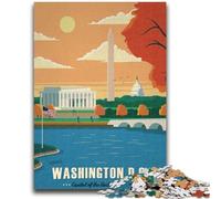 Adult Jigsaws 1000 Pieces Difficult Washington 1000 Piece Puzzle,Interesting Stress Reduction Parent-child Interaction (50x75cm)