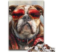 Adult Jigsaws 1000 Pieces Difficult Watercolor Bulldog Adult Puzzles,Stress Reliever Difficult Challenge Secret Santa Gifts (26x38cm)