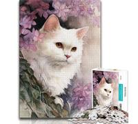 Adult Jigsaws 1000 Pieces Difficult Watercolor Cat Teenager Jigsaw,Stress Reliever Staycation Kill Time Wishlist with Santa Claus (size 38x26cm)
