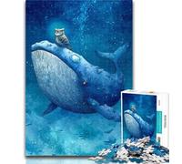 Adult Jigsaws 1000 Pieces Difficult Whales And Owls 1000 Piece Puzzle,Stress Reliever Staycation Kill Time Home Decoration Toys 26x38cm