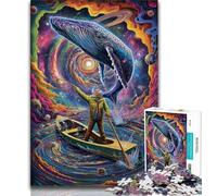 Adult Jigsaws 1000 Pieces Difficult Whales in Space,Educational Games Home Decoration Educational Game for Birthday,Chrismas (38x26cm)