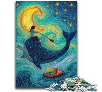 Adult Jigsaws 1000 Pieces Difficult Whales in The Night Sky for Age 14 Years And over Beautiful Design GameBeautiful Design Game Great Gift 50x75cm
