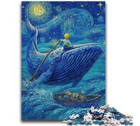 Adult Jigsaws 1000 Pieces Difficult Whales in The Night Sky Stress Reliever Difficult Challenge Unique Home Decor And Gifts 26x38cm