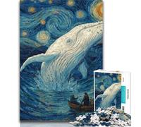 Adult Jigsaws 1000 Pieces Difficult Whales in The Starry Sky 1000 Piece Puzzle,Stress Reliever Staycation Kill Time Home Decoration Toys 50x75cm