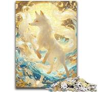 Adult Jigsaws 1000 Pieces Difficult White Fox 1000 Piece Puzzle,Stress Reliever Staycation Kill Time Home Decoration Toys (38x26cm)