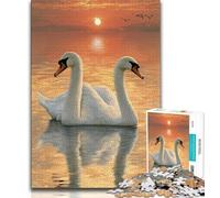 Adult Jigsaws 1000 Pieces Difficult White Swan 1000 Piece Jigsaw,Educational Games Wall Decoration Unique Birthday And Xmas Gifts (size 38x26cm)