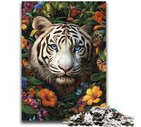 Adult Jigsaws 1000 Pieces Difficult White Tiger Help The Brain Exercise Addictive Toys to Cultivate Patience Suitable for Couples 50x75cm