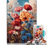 Adult Jigsaws 1000 Pieces Difficult Wildflower Summer Jigsaw,Brain Intelligence Challenge Addictive Toys for Home Decoration (size 38x26cm)