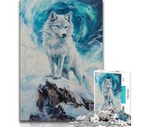 Adult Jigsaws 1000 Pieces Difficult Wolf in The Snow, Stress Reliever Difficult Challenge,Parent-child Interaction for Age 14 Years Up 38x26cm