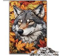 Adult Jigsaws 1000 Pieces Difficult Wolves And Fallen Leaves, Learning Educational Toys Family Games Unique Birthday And Gifts (size 50x75cm)