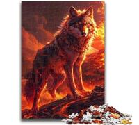 Adult Jigsaws 1000 Pieces Difficult Wolves on The Volcano Adult Puzzles,Stress Reliever Difficult Challenge Secret Santa Gifts (75x50cm)