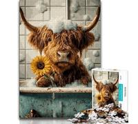 Adult Jigsaws 1000 Pieces Difficult Yak Bathing Adult Puzzles,Stress Reliever Difficult Challenge Secret Santa Gifts 26x38cm