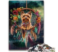 Adult Jigsaws 1000 Pieces Difficult Yorkshire Terrier Dream Catcher Stress Reliever Difficult Challenge Deal As Gifts for The Whole Family 26x38cm