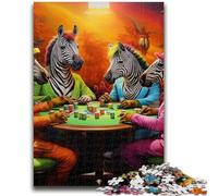 Adult Jigsaws 1000 Pieces Difficult Zebra Poker Teenager Jigsaw,Educational Games Wall Decoration Unique Birthday And Xmas Gifts (26x38cm)