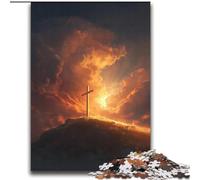 Adult Jigsaws 2000 Piece Cross at Sunset Stress Reliever Difficult Challenge Every Piece Is Unique - Challenging Family Fun Game 70x100cm